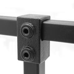 Buiskoppeling Kort T-stuk - zwart - vierkant - 25 mm